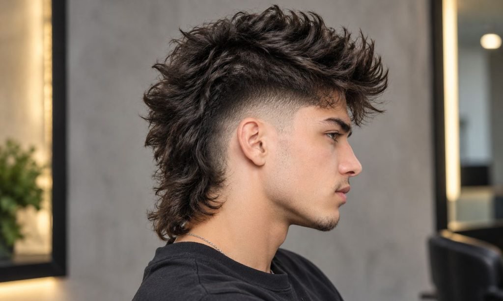 Mid Fade Faux Hawk Mullet