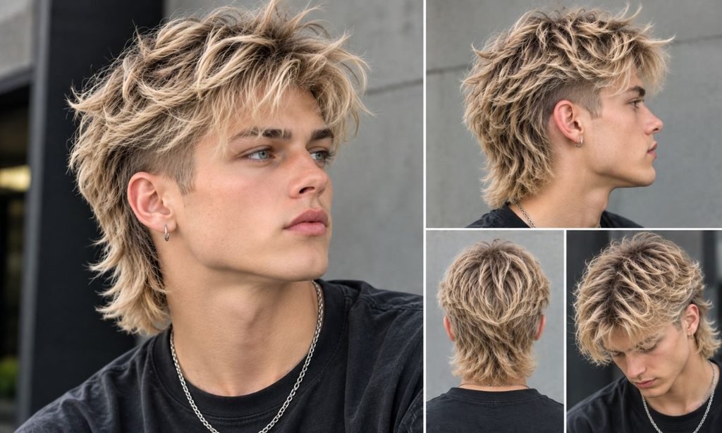 Tousled Texture Blonde Mullet