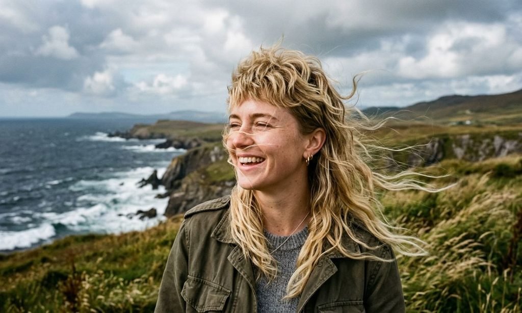 Wind Flow Blonde Mullet