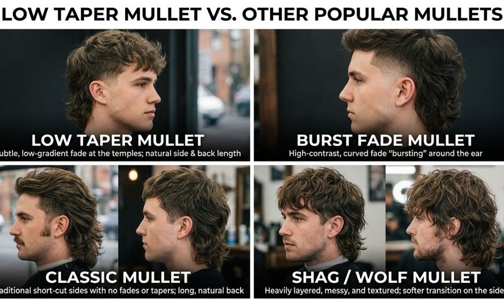Low Taper Mullet vs Other Popular Mullet Haircuts