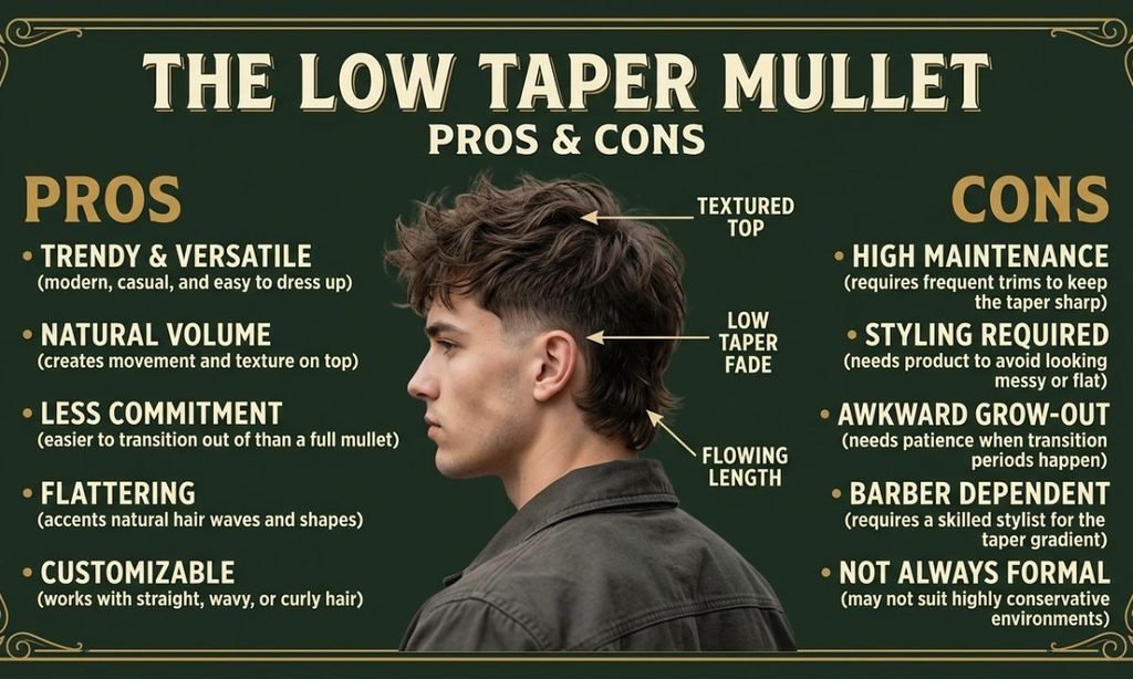 Pros and Cons of a Low Taper Mullet